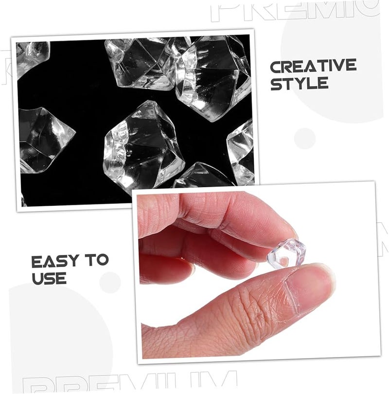 GLEAVI 400 قطعة مكعبات ثلج بلاستيكية واقعية قابلة لإعادة الاستخدام، وهمية شفافة لحشو المزهرية، ديكور المنزل، تصوير حفلات الزفاف - Image 3